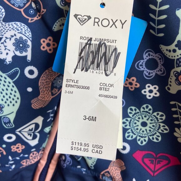 NWT Roxy Medieval Blue Neo Infant Girls' Rose Snow Jumpsuit - Picture 6 of 10